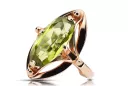 Ring Vintage Schmuck Gelber Peridot Originales Vintage-Roségold aus 14 Karat vrc047r